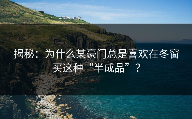 揭秘：为什么某豪门总是喜欢在冬窗买这种“半成品”？